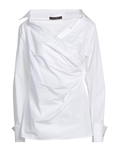 MAX MARA Solid color shirts & blouses White 100% Cotton