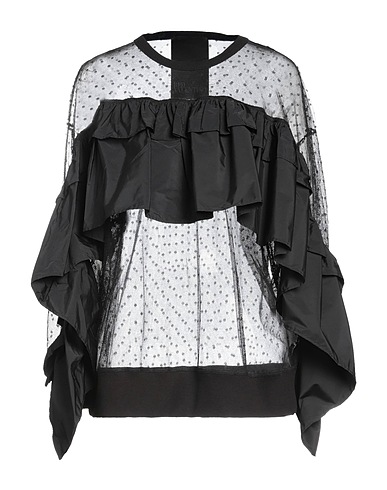 REDValentino Top Black 100% Polyester, Cotton, Elastane