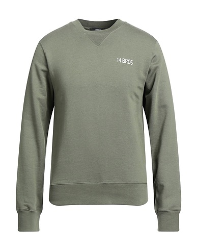 14BROS Felpa Verde militare 100% Cotone