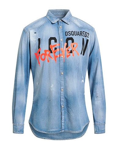 DSQUARED2 Denim shirt Blue 98% Cotton, 2% Elastane