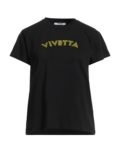 VIVETTA T-shirt Nero 100% Cotone, Vetro
