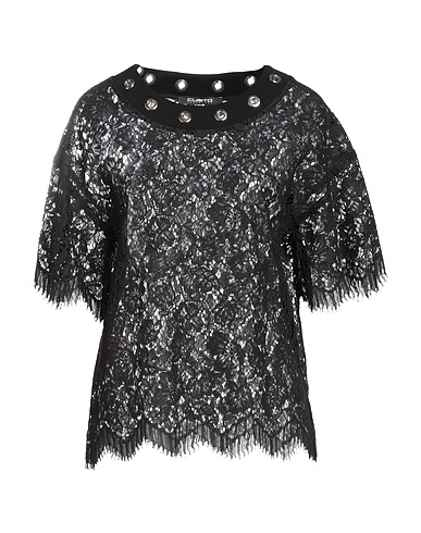 CUSTO BARCELONA Top Black 53% Polyamide, 26% Cotton, 21% Viscose, Polyester, Elastane