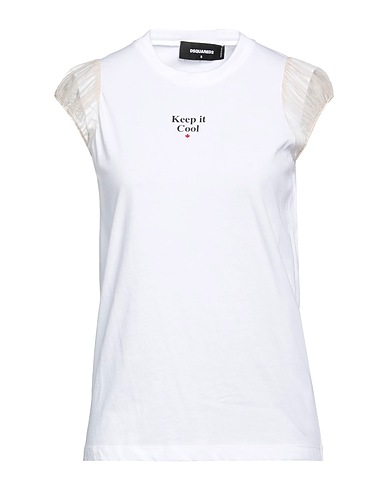 DSQUARED2 T-shirt Bianco 100% Cotone, Seta, Poliammide