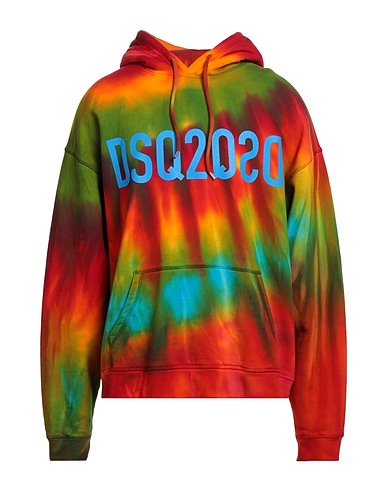 DSQUARED2 Hooded track jacket  Green 100% Cotton, Elastane