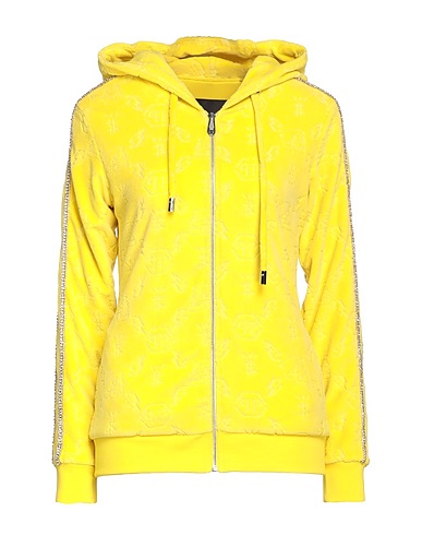 PHILIPP PLEIN Hoodie Gelb 80% Baumwolle, 20% Polyester, Glas, Metall