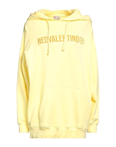 REDValentino Hooded track jacket  Yellow 100% Cotton, Elastane