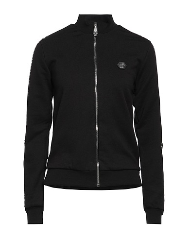 PHILIPP PLEIN Sweatshirt Black 100% Cotton, Elastane, Polyester, Glass, Brass