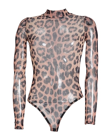 PHILIPP PLEIN TOPWEAR Camel 85% Polyester, 15% Elastane