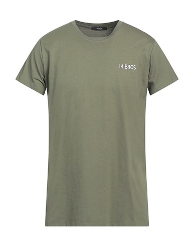 14BROS T-shirt Verde militare 100% Cotone