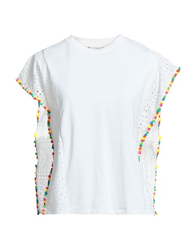 TWINSET T-shirt White 100% Cotton, Elastane, Polyester