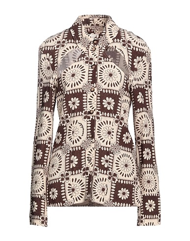 NANUSHKA Floral shirts & blouses Dark brown 100% Viscose