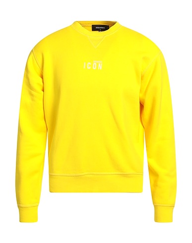 DSQUARED2 Sweat-shirt Jaune 100% Coton, Élasthanne