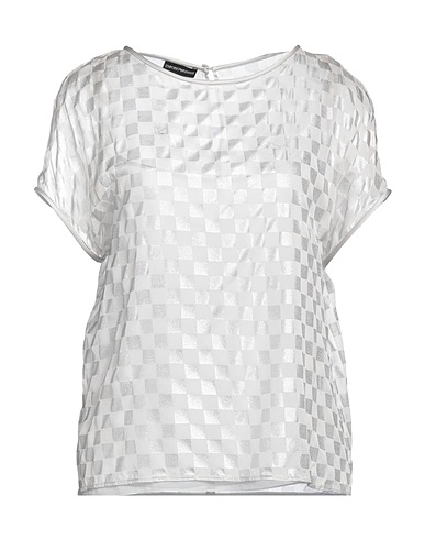 EMPORIO ARMANI Silk top Light grey 100% Silk, Polyester, Polyamide