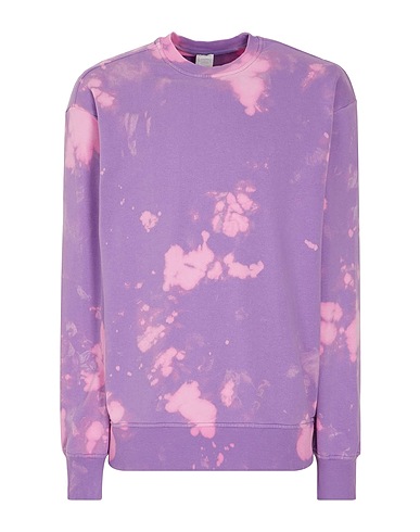 8 by YOOX Sweatshirt ORGANIC COTTON JERSEY TIE & DYE CREWNECK SWEATSHIRT Mauve 100% Organic cotton