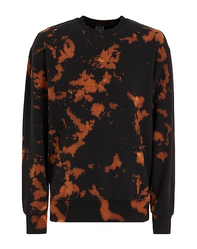 8 by YOOX Sweatshirt ORGANIC COTTON JERSEY TIE & DYE CREWNECK SWEATSHIRT Black 100% Organic cotton