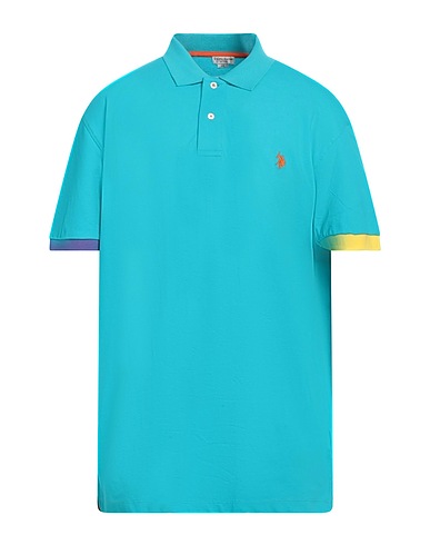 U.S.POLO ASSN. Polo shirt Turquoise 95% Cotton, 5% Elastane