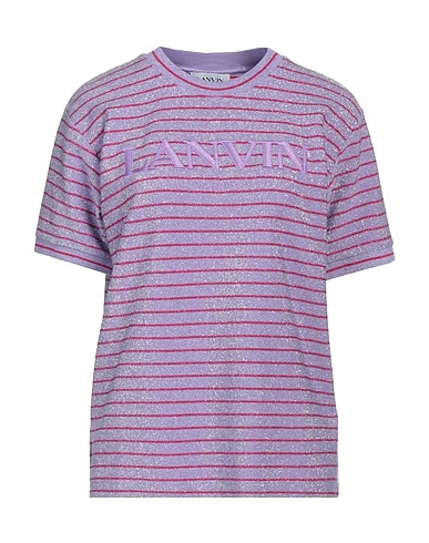 LANVIN T-shirt Purple 79% Viscose, 8% Elastane, 7% Polyamide, 6% Polyester, Cotton