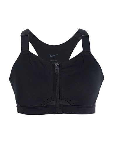 NIKE Crop top W NK DF ALPHA ZIP-FRONT BRA
 Black 64% Polyester, 36% Elastane