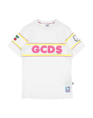 GCDS MINI Dress Ivory 95% Cotton, 5% Elastane