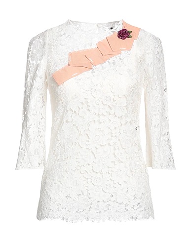DOLCE&GABBANA Top White 50% Viscose, 41% Cotton, 5% Polyamide, 4% Acetate