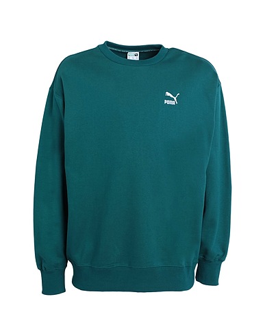 PUMA Sweatshirt Classics Relaxed Crew TR
 Dark green 100% Cotton