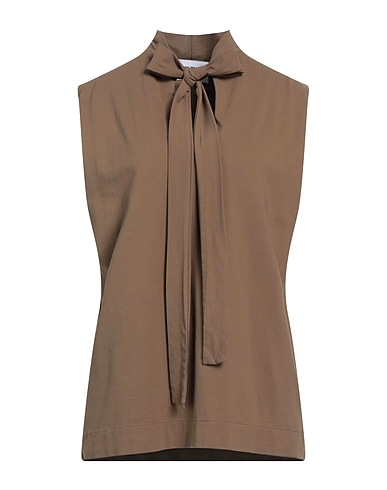 ALPHA STUDIO T-shirt Light brown 98% Cotton, 2% Elastane