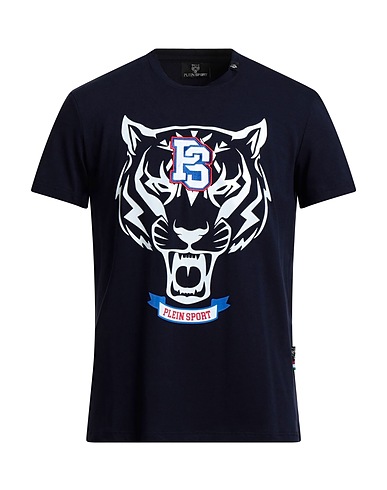 PLEIN SPORT T-shirt Midnight blue 95% Cotton, 5% Elastane