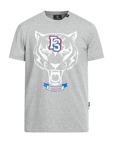 PLEIN SPORT T-shirt Light grey 95% Cotton, 5% Elastane