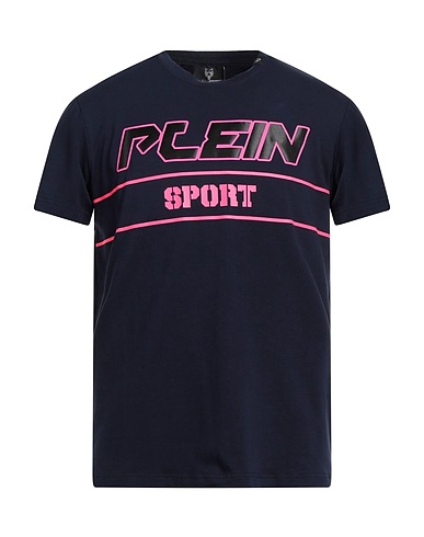PLEIN SPORT T-shirt Midnight blue 95% Cotton, 5% Elastane