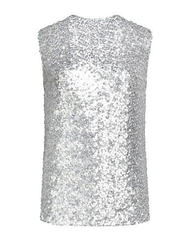 DOLCE&GABBANA TOPS & TEES Silver 96% Polyester, 4% Elastane