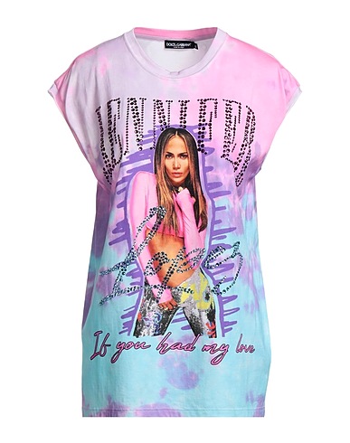 DOLCE&GABBANA T-shirt Pink 100% Cotton, Crystal