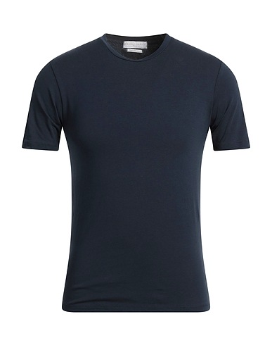 DANIELE FIESOLI Basic T-Shirt Navy blue 94% Cotton, 6% Elastane