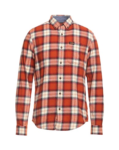 SUPERDRY Checked shirt Rust 100% Organic cotton