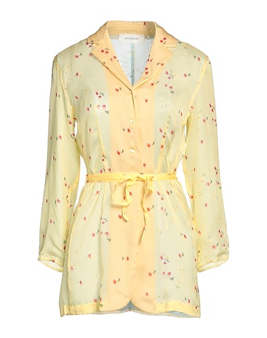 SPORTMAX Floral shirts & blouses Pastel yellow 100% Silk
