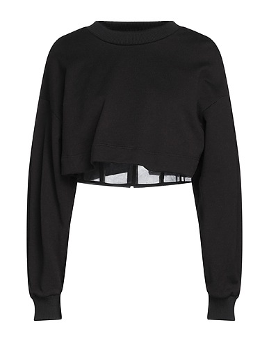MCQUEEN Sweatshirt Black 100% Cotton, Polyamide, Elastane