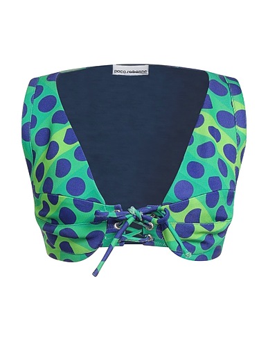 RABANNE Crop top Green 80% Polyester, 10% Acrylic, 10% Wool
