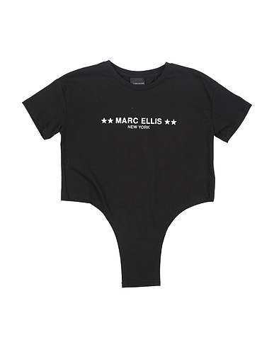 MARC ELLIS T-shirt Black 95% Cotton, 5% Elastane