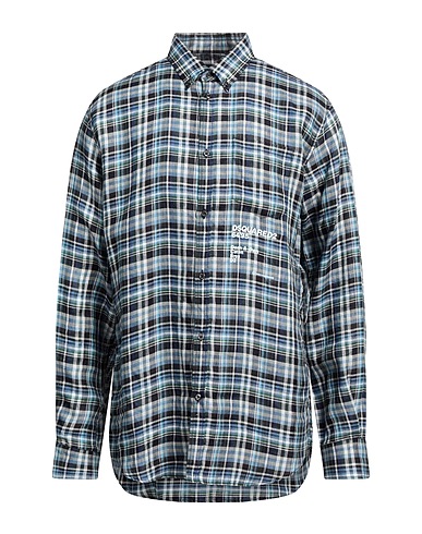 DSQUARED2 Checked shirt Blue 100% Linen