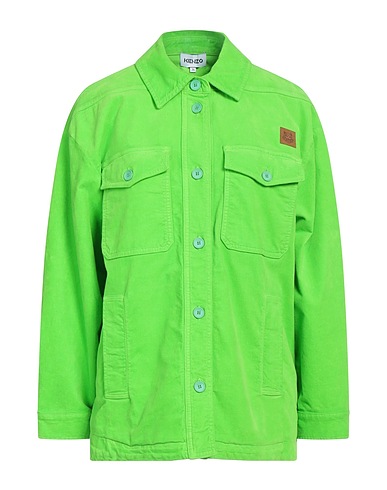 KENZO Camicie e bluse tinta unita Verde lime 99% Cotone, 1% Elastan