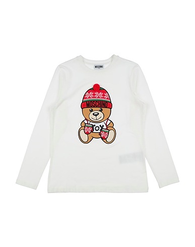 MOSCHINO TEEN T-shirt White 95% Cotton, 5% Elastane, Acrylic, Polyester