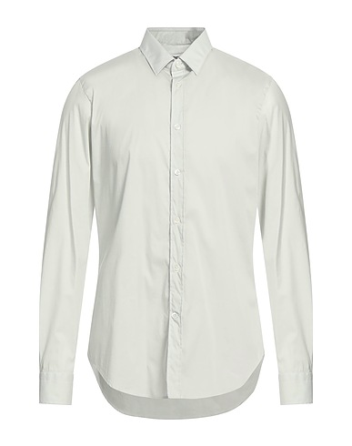 GRIFONI Camisa lisa Gris perla 72% Algodón, 25% Poliamida, 3% Elastán