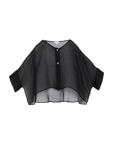 HER SHIRT HER DRESS シルクシャツ＆ブラウス ブラック シルク 100%