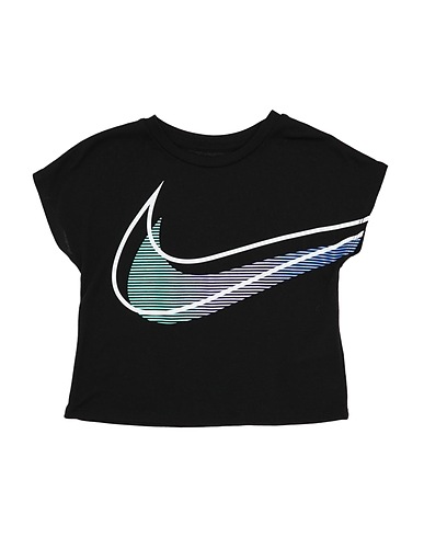 NIKE T-shirt Black 65% Polyester, 35% Viscose