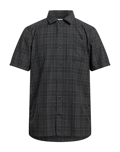 VANS VAULT Checked shirt Charcoal 65% Polyester, 35% Viscose