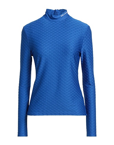 KARL LAGERFELD T-shirt L-SLV TEXTURE MOCKNECK TOP
 Bright blue 88% Polyester, 12% Elastane