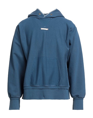 MAISON MARGIELA Hooded track jacket  Slate blue 100% Cotton, Elastane