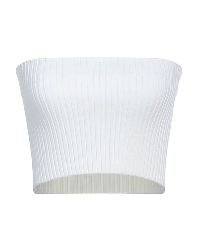 CHLOÉ Crop top White 79% Wool, 10% Polyamide, 9% Cashmere, 2% Elastane