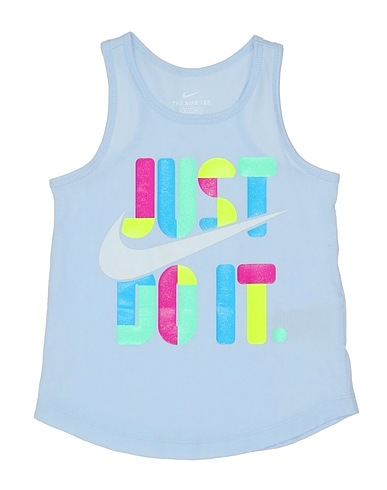 NIKE Top Himmelblau 100% Baumwolle
