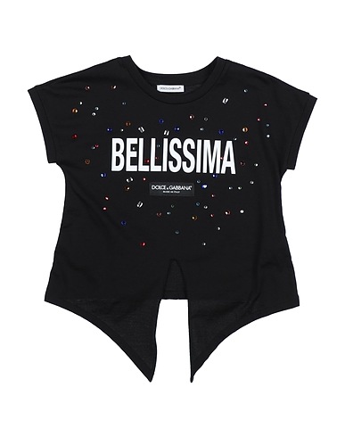 DOLCE&GABBANA T-shirt Black 100% Cotton, Natural Stone, Synthetic fibers, Aluminum, Crystal