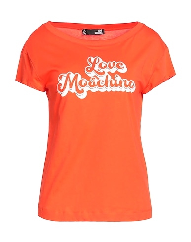 LOVE MOSCHINO T-shirt Orange 100% Cotton, Elastane